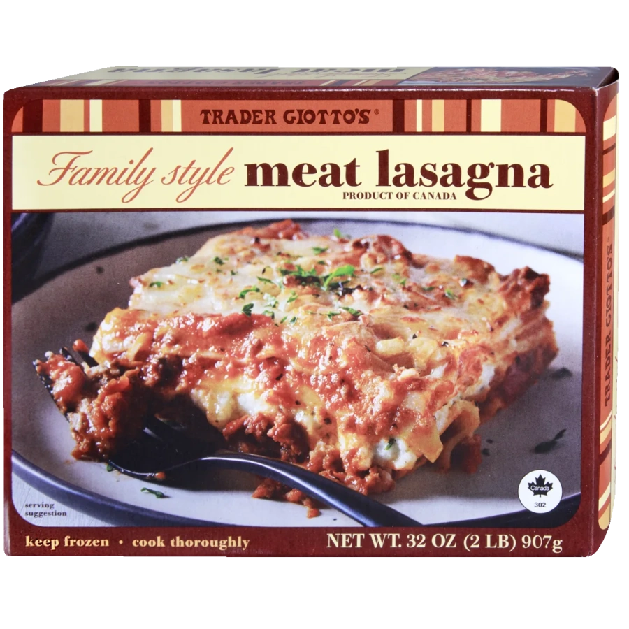 Trader Joe's Family-Style Meat Lasagna box