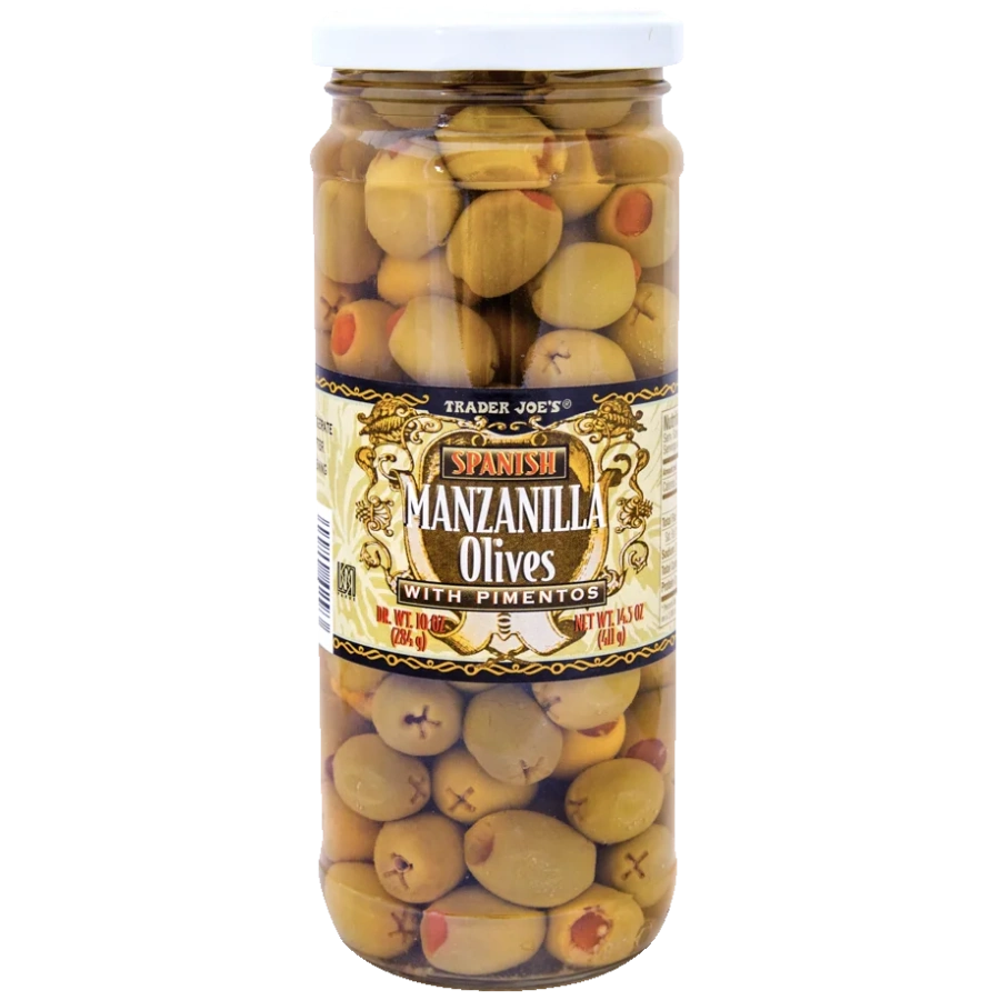 Trader Joe's Spanish Manzanilla Olives with Pimento Paste jar